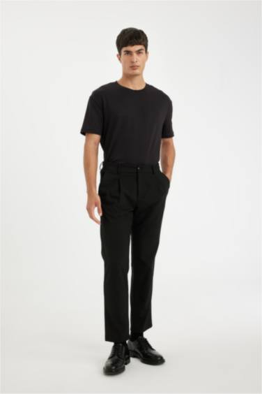 Regular Fit Crew Neck Crinkle Short Sleeve T-Shirt