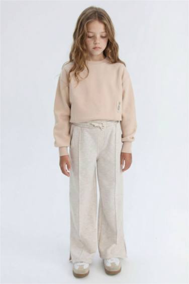 Kız Çocuk Wide Leg Beli Lastikli Eşofman Altı