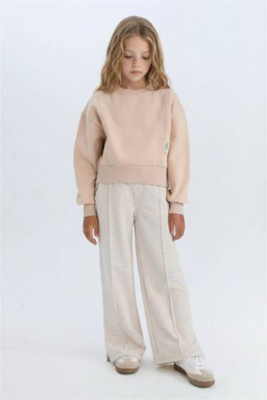 Kız Çocuk Wide Leg Beli Lastikli Eşofman Altı