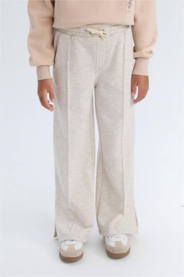 Kız Çocuk Wide Leg Beli Lastikli Eşofman Altı