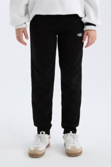 Beli Lastikli Baskılı Jogger Eşofman Altı Kız Çocuk