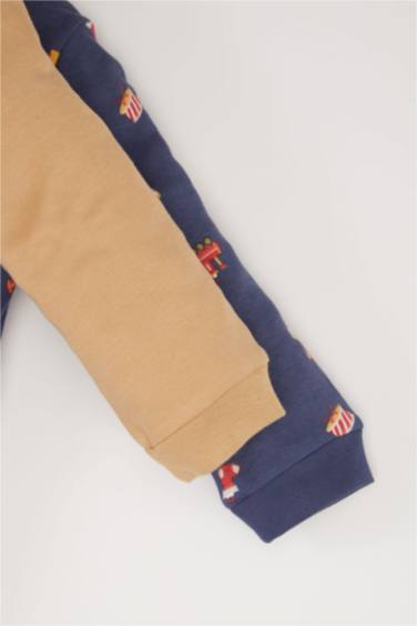 Erkek Bebek Yenidoğan Yılbaşı Temalı Uzun Kollu 2'li Tulum