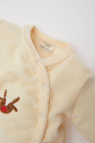 جمبسوت قطيفة بيبي اولادي حديثي الولادة بطبعة كريسماس