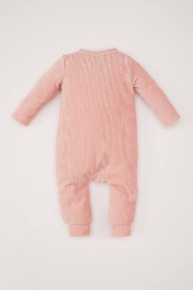 Kız Bebek Yenidoğan Uzun Kollu Kadife Tulum