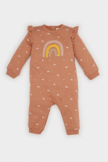 Baby Girl Newborn Printed Thick Fabric Jumpsuit