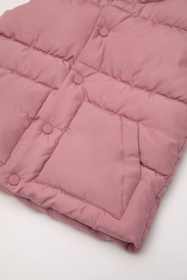 Kız Bebek Su Geçirmez Çift Taraflı Dik Yaka Çıtçıtlı Şişme Yelek