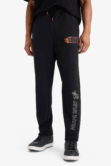 DeFactoFit NBA Miami Heat Standard Fit Thick Sports Jogger Sweatpants