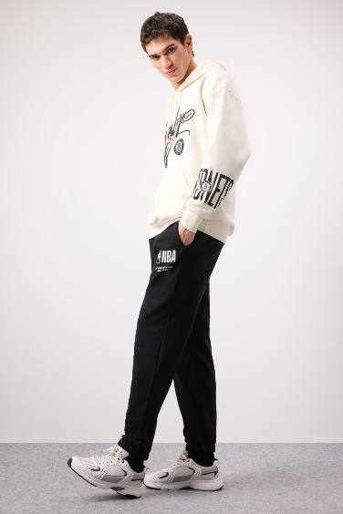 DeFactoFit NBA Wordmark Kalın Jogger Eşofman Altı Standart Fit Cepli Lastikli Paça
