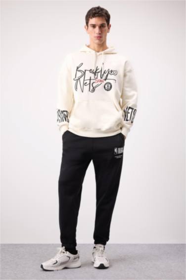DeFactoFit NBA Wordmark Kalın Jogger Eşofman Altı Standart Fit Cepli Lastikli Paça