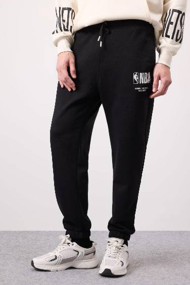 DeFactoFit NBA Wordmark Kalın Jogger Eşofman Altı Standart Fit Cepli Lastikli Paça
