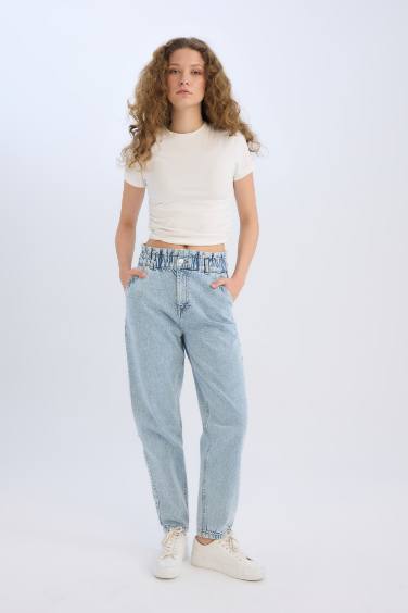 سروال جينز بيبرباج بخصر عالي