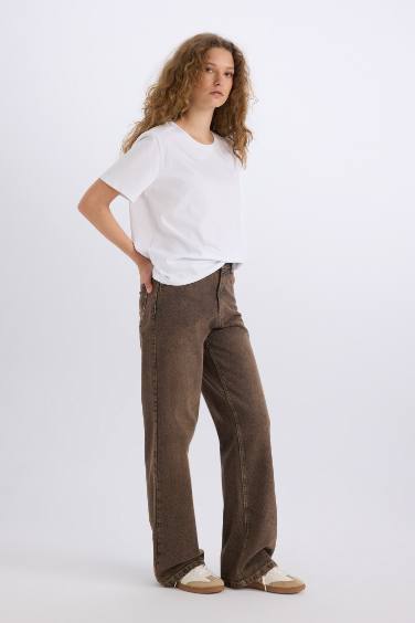 Таңдай Кең деним Шалбар