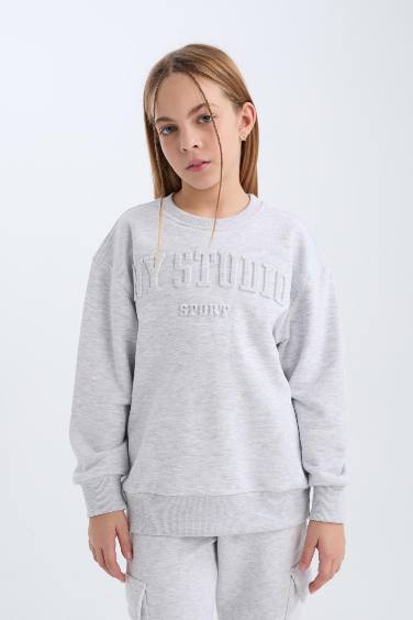 Sweat-shirt imprimé à Col rond pour Fille