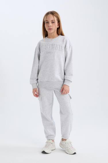 Girl Crew Neck Printed Sweatshirt