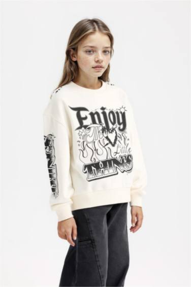 Girl Oversize Fit Mold Crew Neck Sweatshirt