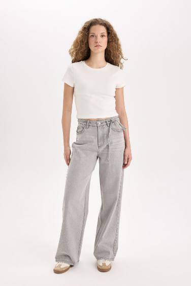 Джинсы с завышенной талией Baggy Fit