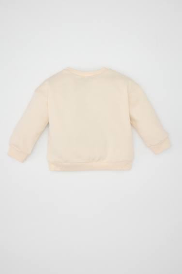 Kız Bebek Disney Lilo & Stitch Bisiklet Yaka İçi Yumuşak Tüylü Sweatshirt