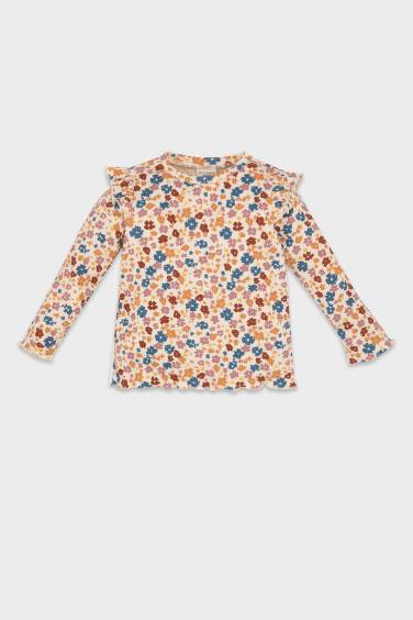 Regular Fit Flower Long Sleeve T-Shirt