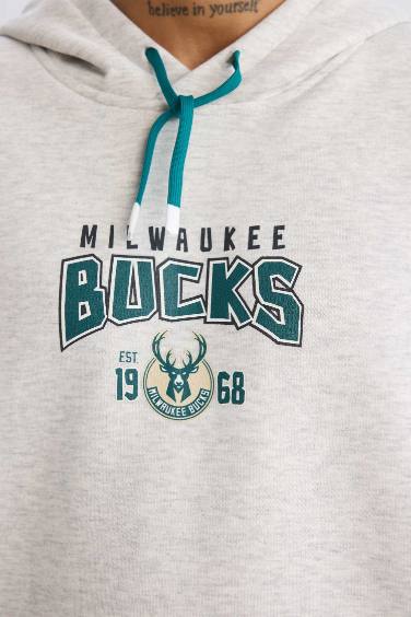 DeFactoFit NBA Milwaukee Bucks, оверсайз толстовка с капюшоном для спорта