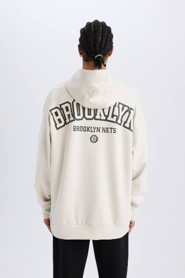 Sweat à capuche oversize NBA Brooklyn Net de DeFactoFit