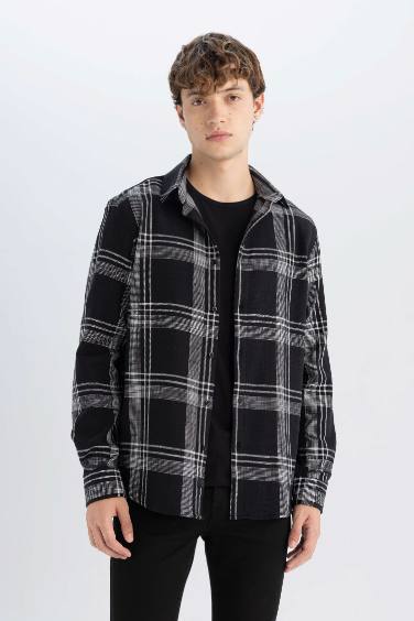 Regular Fit Basic Cotton Long Sleeve Shirt