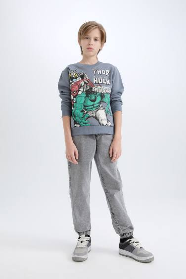 Erkek Çocuk Marvel Comics Bisiklet Yaka Sweatshirt
