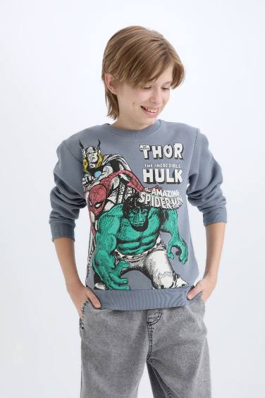 Erkek Çocuk Marvel Comics Bisiklet Yaka Sweatshirt