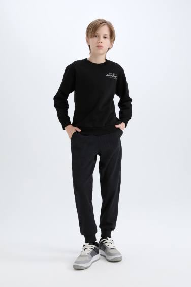 Erkek Çocuk Avatar the Last Airbender Bisiklet Yaka İçi Yumuşak Tüylü Sırt Baskılı Sweatshirt