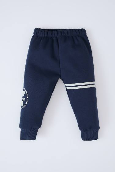 طقم بيبي اولادي بطبعة شعار قصة عادية - قطعتين