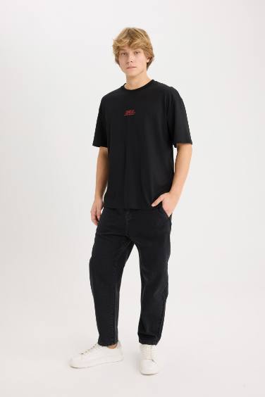 Boxy Fit Marvel Licensed Crew Neck Printed Short Sleeve T-Shirt