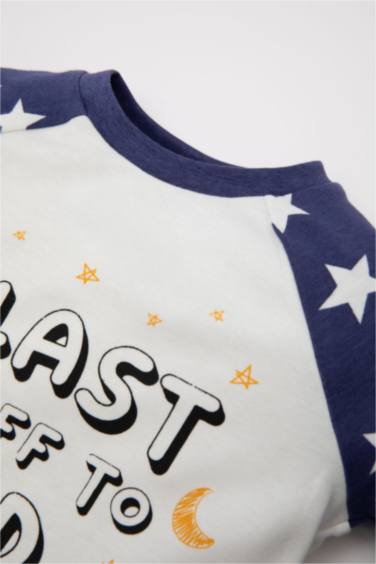 Pijama Takımı Yıldız Desenli Uzun Kollu Penye Üst Beli Lastikli Uzun Alt Erkek Bebek