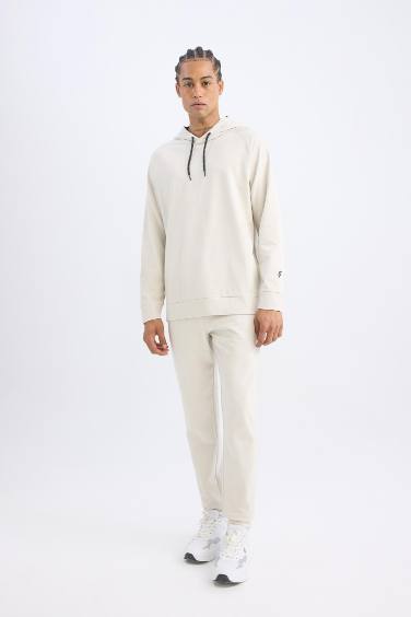 DeFactoFit Sporcu Jogger Eşofman Altı Slim Fit Dar Kesim Standart Paça Beli Paçası Lastikli