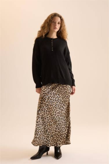 Straight Fit Satin Normal Waist Maxi Skirt