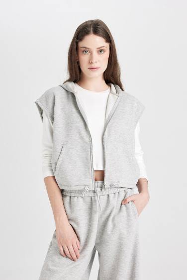 Back to School Loose Fit Zippered Sweatshirt Cardigan