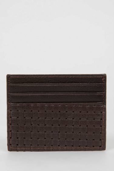 Man Faux Leather Card Holder