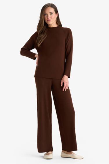 Pull en tricot basique à col rond Coupe régulière