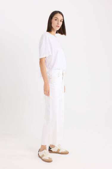 Culotte Fit Wide Leg Gabardine Trousers
