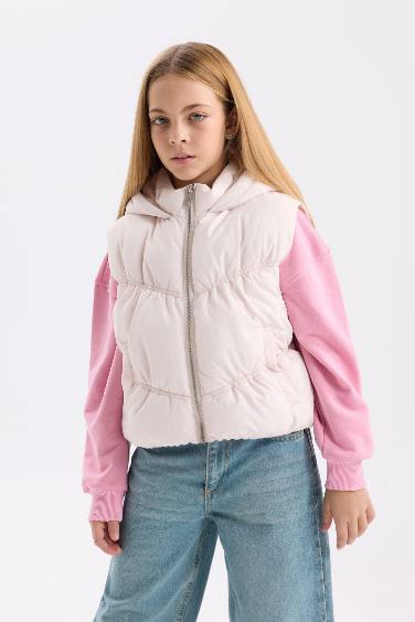 Детский жилет с капюшоном и молнией водоотталкивающий