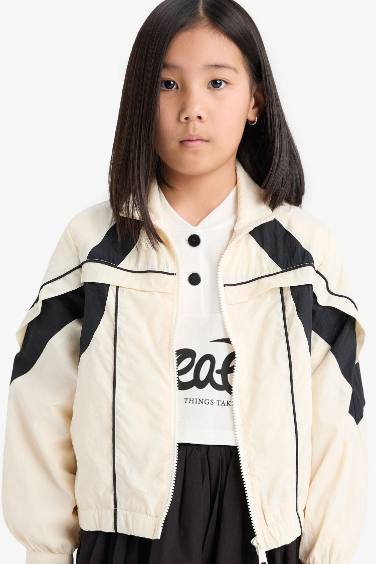 Kız Çocuk Su Geçirmez Kapüşonlu Fermuarlı Cepli Yağmurluk