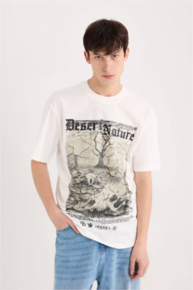 تيشيرت نص ردن اوفر سايز بياخة مستديرة