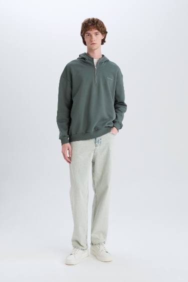 سويت شيرت اوفر سايز بغطاء للرأس