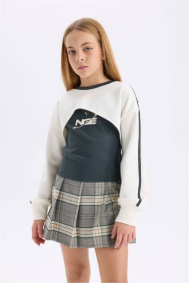 Sweatshirt imprimé à Col rond