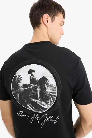 %100 Pamuk Diego Velazquez Regular Fit Bisiklet Yaka Baskılı Kısa Kollu Tişört