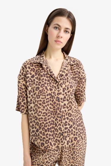 Oversize Fit Shirt Collar modal Short Sleeve Shirt