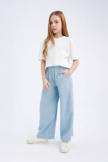 Wide Leg Jean Trousers