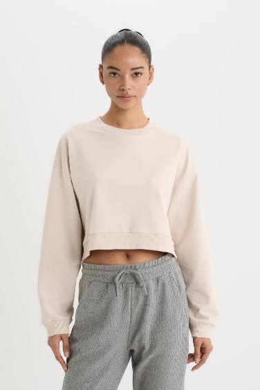DeFactoFit Crew Neck Basic Sports Sweatshirt