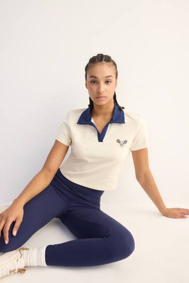 T-shirt Polo sportif imprimé à coupe standard de DeFactoFit