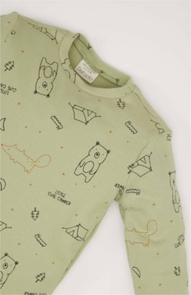 Baby Boy Bear Printed Top Bottom 2 Piece Pajama Set