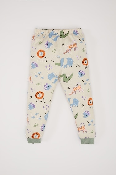 Baby Boy Safari Printed Top Bottom 2 Piece Pajama Set