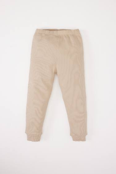 طقم بيجاما بيبي اولادي بيزك مضلع قصة عادية - قطعتين